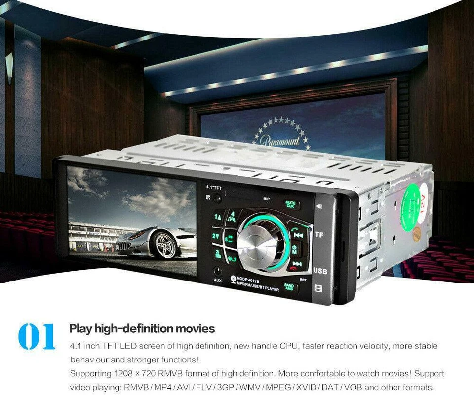 4.1» Bluetooth в приборной панели HD автомобиля MP5 MP3-плеер FM-радио стерео аудио видео плеер - Изображение 3 из 4