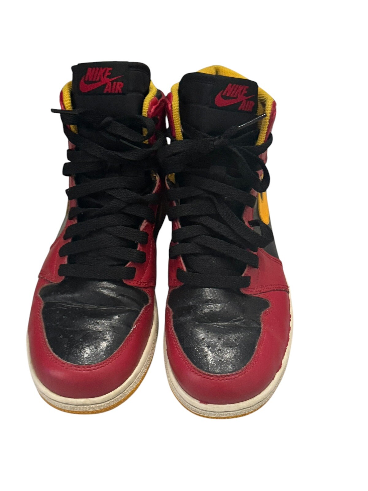 Nike Air Jordan 1 Retro OG Highlight Reel High Tops: Red, Black & Yellow: 6Youth thumbnail 4