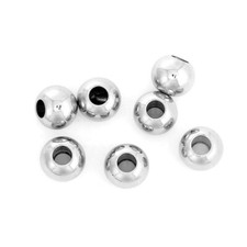 10 Stainless Steel 304 Grade 8mm Seamless Round Silver Spacer 3mm Hole Beads