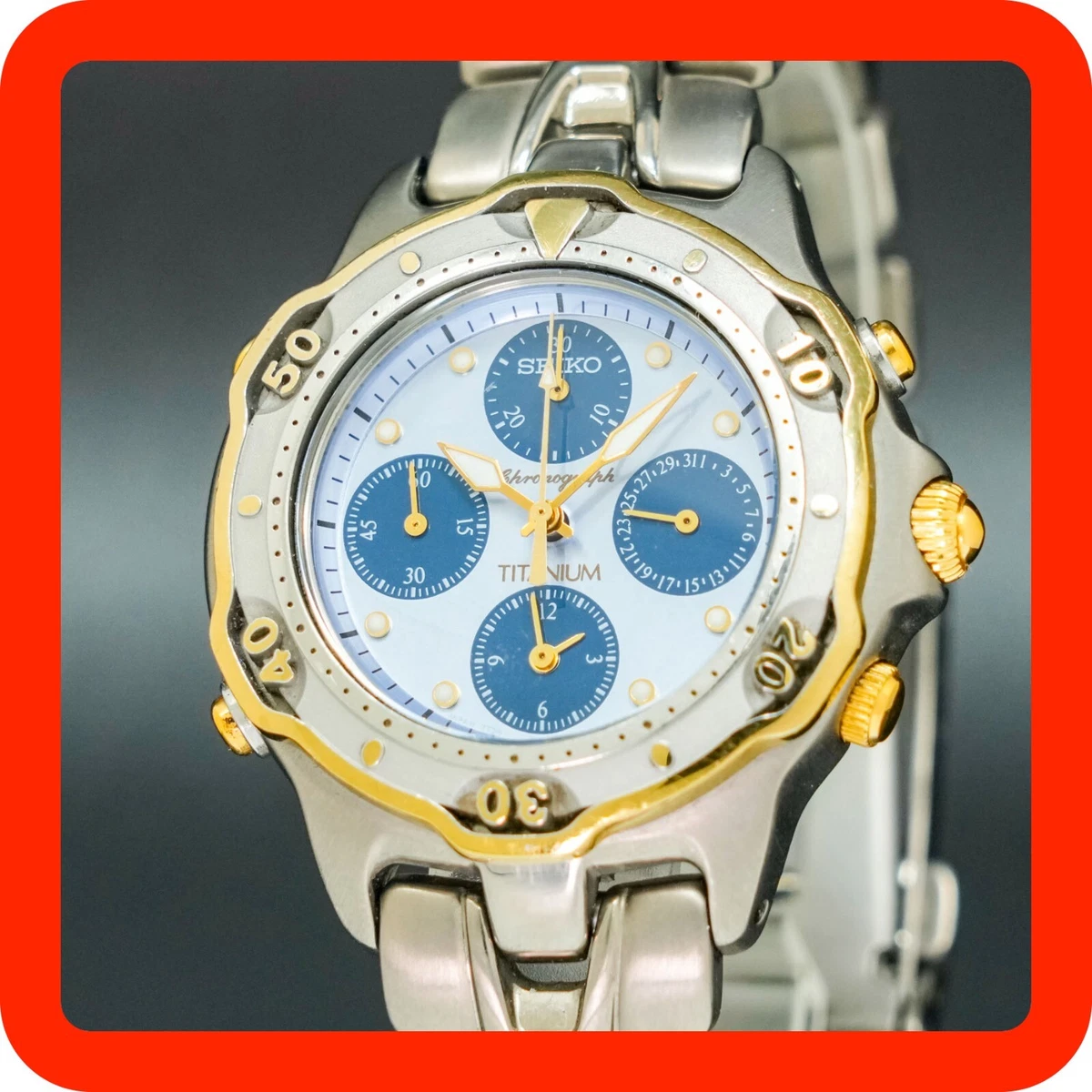 Vintage 1996 [N-MINT] SEIKO TITANIUM Chronograph Small seconds