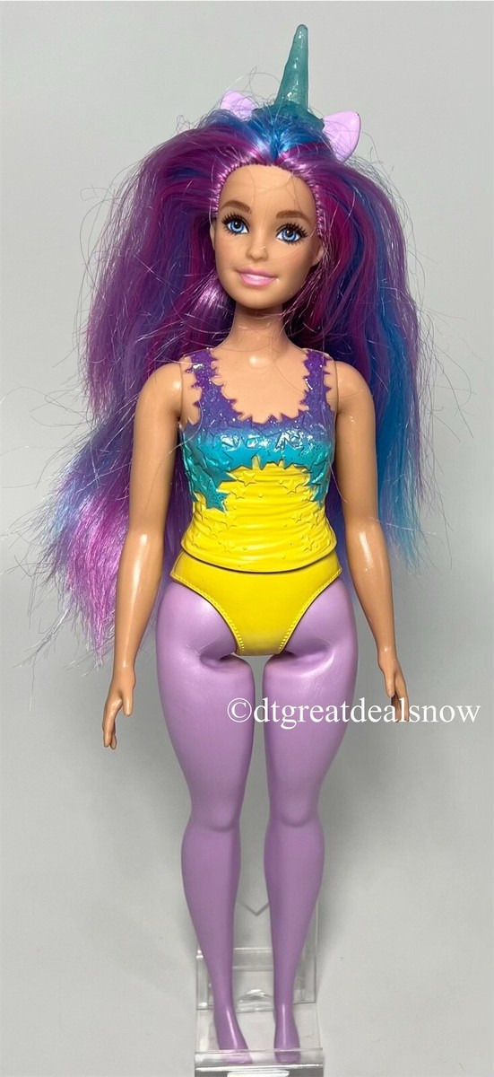 Barbie Dreamtopia Unicorn Doll Headband Curvy Purple Pink Blue