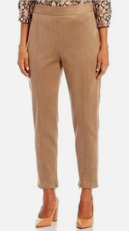 $89 Preston & York брюки женский размер 6 желтовато-коричневый замши прямой ноги высоты лодыжки - Изображение 2 из 4