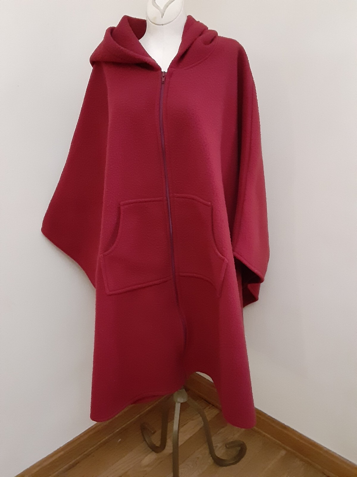 Womens Vintage Bed Jacket Robe Poncho Style Cape Red … Gem