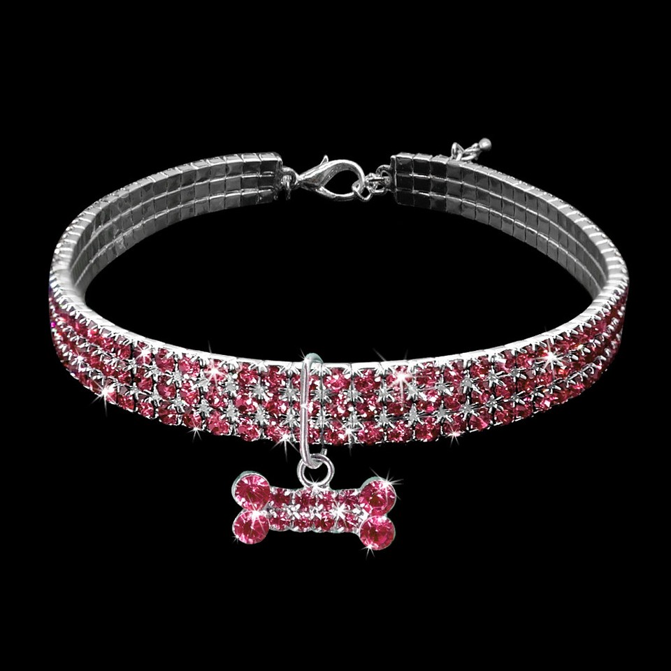 Bling Rhinestone Dog Collar Crystal Puppy Chihuahua Pet Dog Collars Leash For Small Medium Dogs Cats