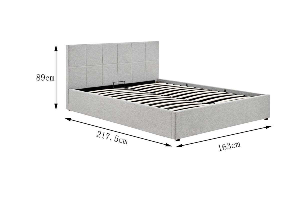 Ovela Theodore Gas Lift Bed Frame (Queen Grey), Beds & Bed Frames