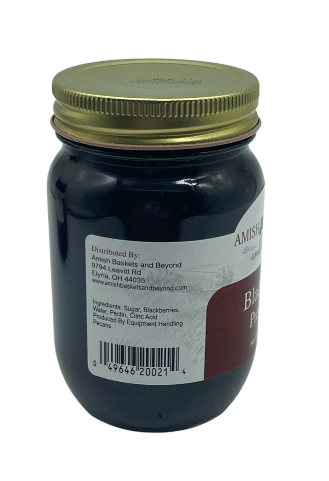 Amish Blackberry Preserves vegano não transgênico totalmente natural - 18 oz - 2 frascos - Imagem 4 de 4