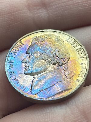 1996 D Jefferson Nickel Actual Coin Exceptional Remarkable Rainbow