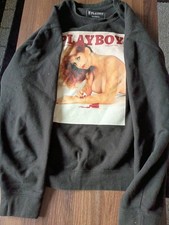 Playboy Mens Sweatshirt February 1982 Graphic Black Size Medium Soft