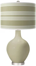 Sage Bold Stripe Ovo Table Lamp