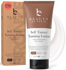 Beauty by Earth Self Tanner Light to Medium Natural Sunless Tanning Lotion