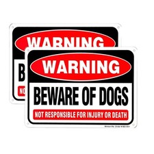  2 Pack Beware of Dog Warning Sign - 10 x 7 Rust Free Aluminum, UV Printed R...