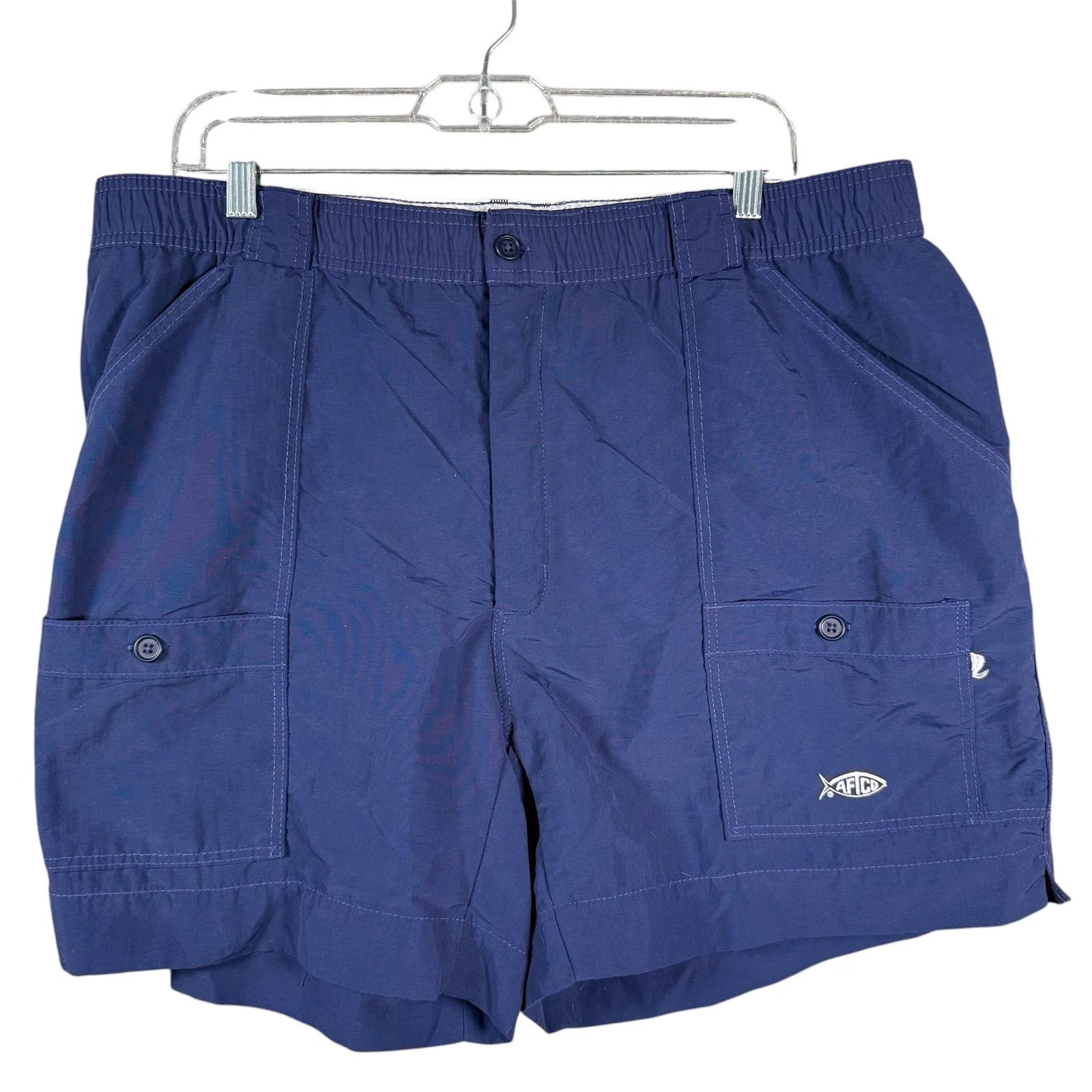 AFTCO Fishing Shorts Bluewater Wear Mens 40 Navy Blue Vintage Nylon Utility M01