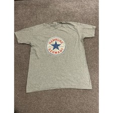 Fruit of the Loom Hamburg Germany T-Shirt Mens M Gray Excellent Graphic Tee