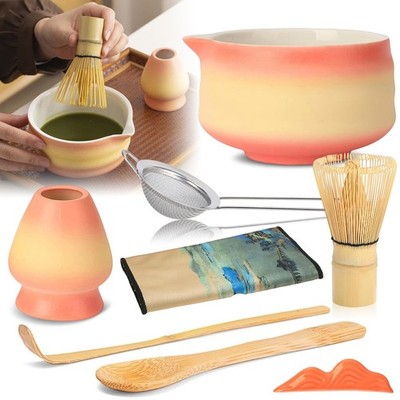 Japanisches Matcha-Set, 7-teiliges - Keramik Matcha-Set in Farbverlaufs