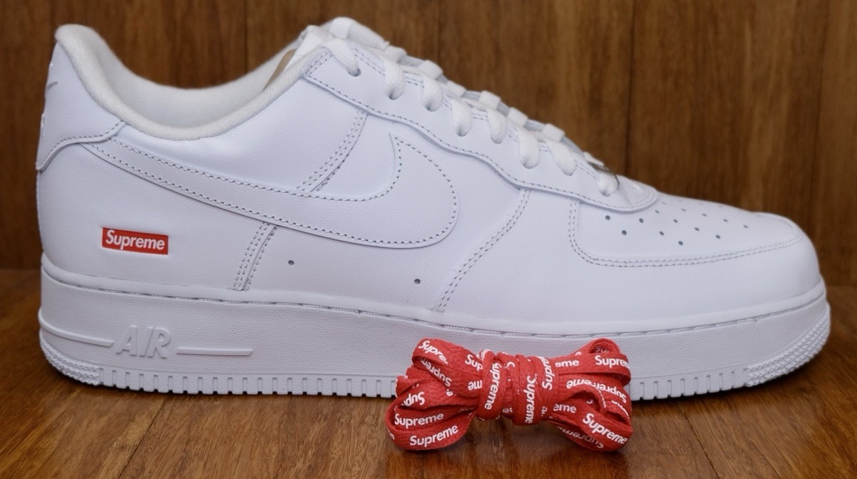 Nike Air Force 1 x Supreme Low Box Logo - White Size 13 | eBay