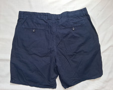 Banana Republic Men's Blue Cotton Chino Shorts Flat Front Zip Pockets Solid