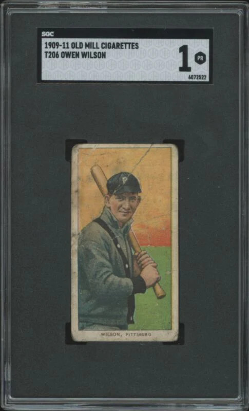 1909 T206 CHIEF WILSON POOR OLD MILL SGC 1 BASEBALL PITTSBURGH PIRATES