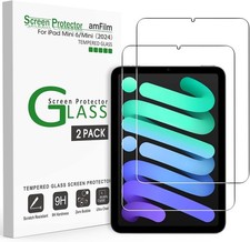 2 Pack Screen Protector for iPad mini 7 6, 9H Tempered Glass Film