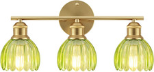 Bathroom Light Fixtures, 3-Light Brushed Gold Vanity Lights for Bathroom