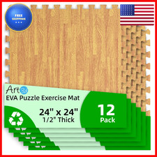 Art3D 12 Pack 24 X 24 Eva Interlocking Exercise Mats 1/2 Thick Foam Puzzle