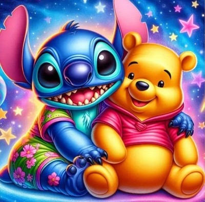 Stitch and Pooh 11Ct gestempelt Kreuzstich Set 40x40