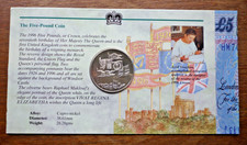 1996 &pound;5 Coin. BUNC Sealed on Card. Queen Elizabeth's 70th Birthday. Cupro-Nickel