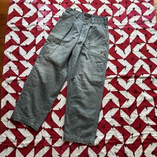 Vintage 1950s Korean War Era Sage Green USAF Mechanics Pants As Is U.S. Military