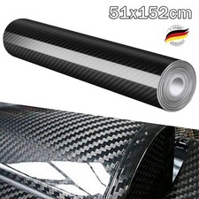 6D Carbon Folie 51x152cm Autofolie glänzend mit Luftkanäle Glanz Schwarz PVC DHL