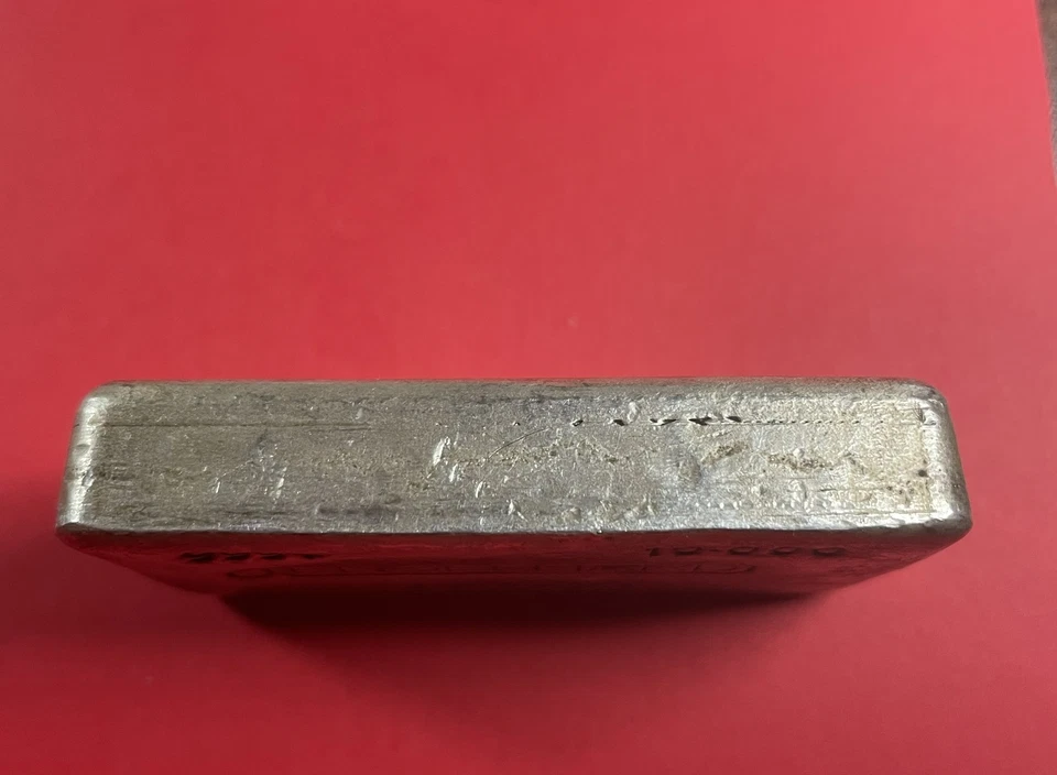 Barra de plata vintage 5ª serie variedad decimal flotante Engelhard 10 oz marca Bull Foto 4 de 4