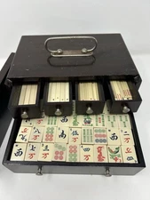 Antique Mahjong Set—Beautiful Condition! Mahogany Box + Tiles, Appears Complete
