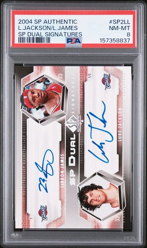 2004 SP Authentic LeBron James/ Luke Jackson Dual Signatures PSA 8