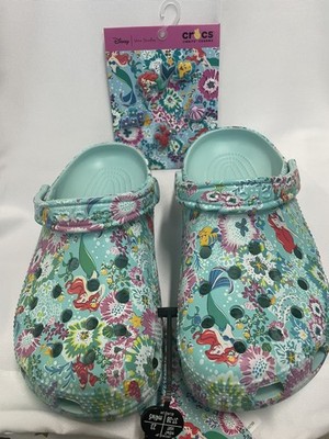 NEW Crocs Disney Vera Bradley Little Mermaid Clog M5 W7 with extra Jibbitz - New