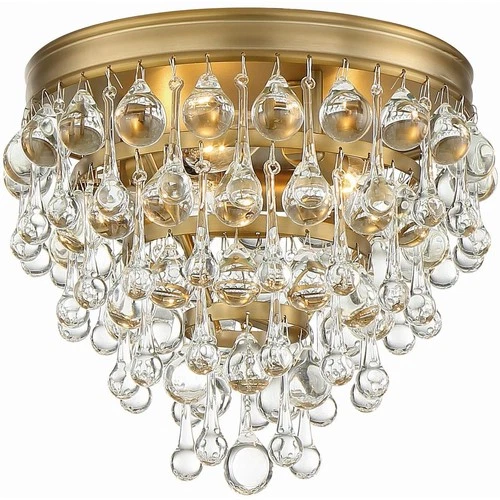 Crystorama 135-VG Calypso 3 Light 10.5 inch Vibrant Gold Flush Ceiling Light - Picture 1 of 8
