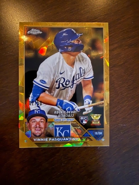 2023 topps chrome sapphire Gold Vinnie Pasquantino  2/50 RC