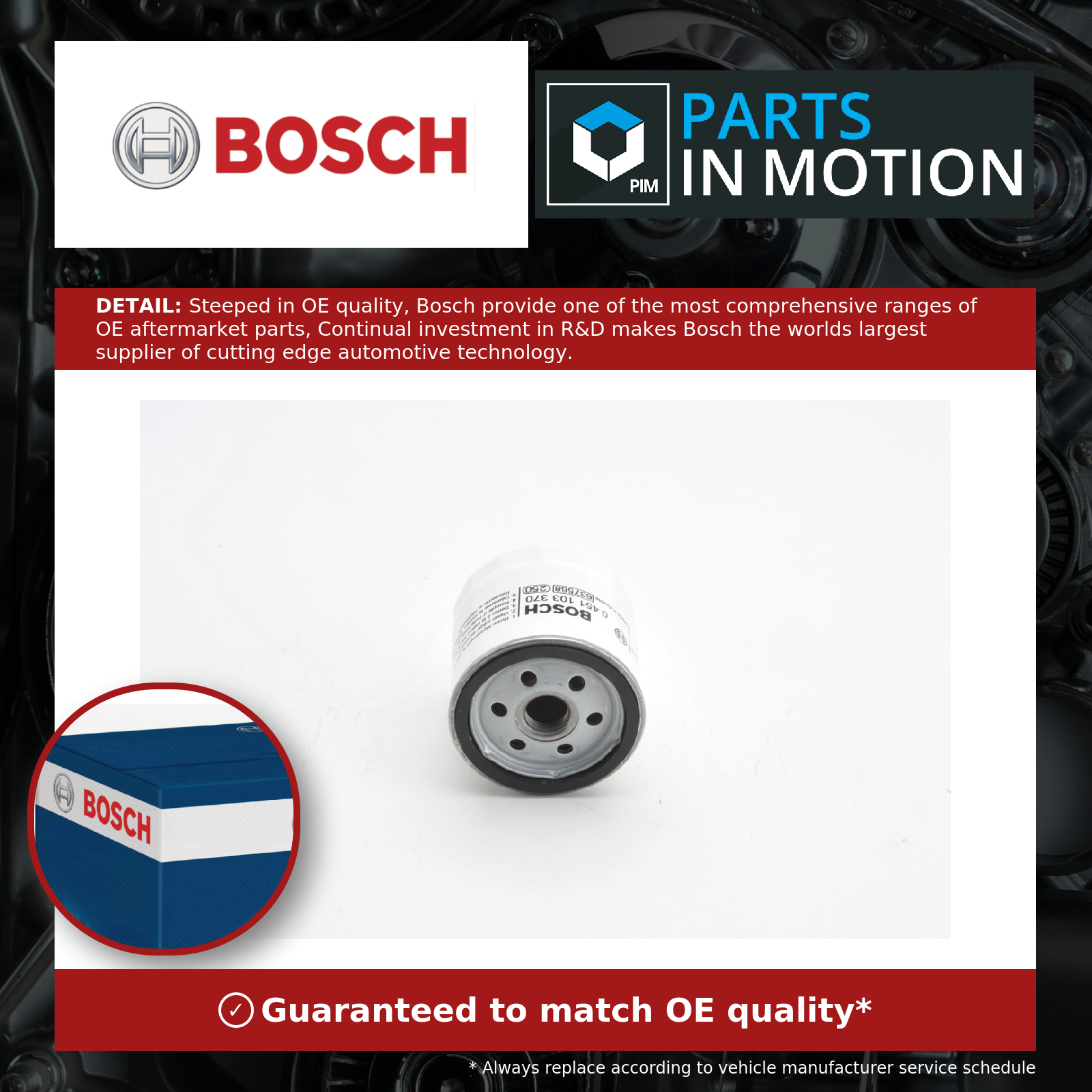 Oil Filter fits OPEL TIGRA F07, R97 1.4 1.6 1.8 94 to 09 Bosch 0650104 0650144