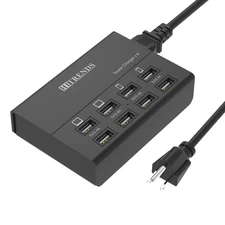 USB Charger, HITRENDS 8 Ports Charging Station 60W/12A Multi Port USB Charger...