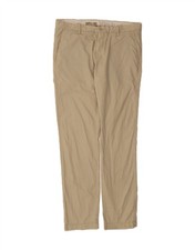 SCHOTT Mens Slim Chino Trousers W33 L32 Beige Cotton CS65