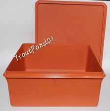Tupperware Square Keeper 12 × 12 × 5 1/2 inch Large Storage Container Orange New