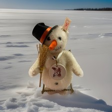 Steiff Snowman Plush 996207 1999 Made In Germany 7.5  First Issue For Goebel
