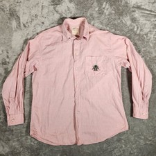 BOSS Hugo Boss Button Up Shirt Mens M Medium Pink Long Sleeve Embroidered Pocket