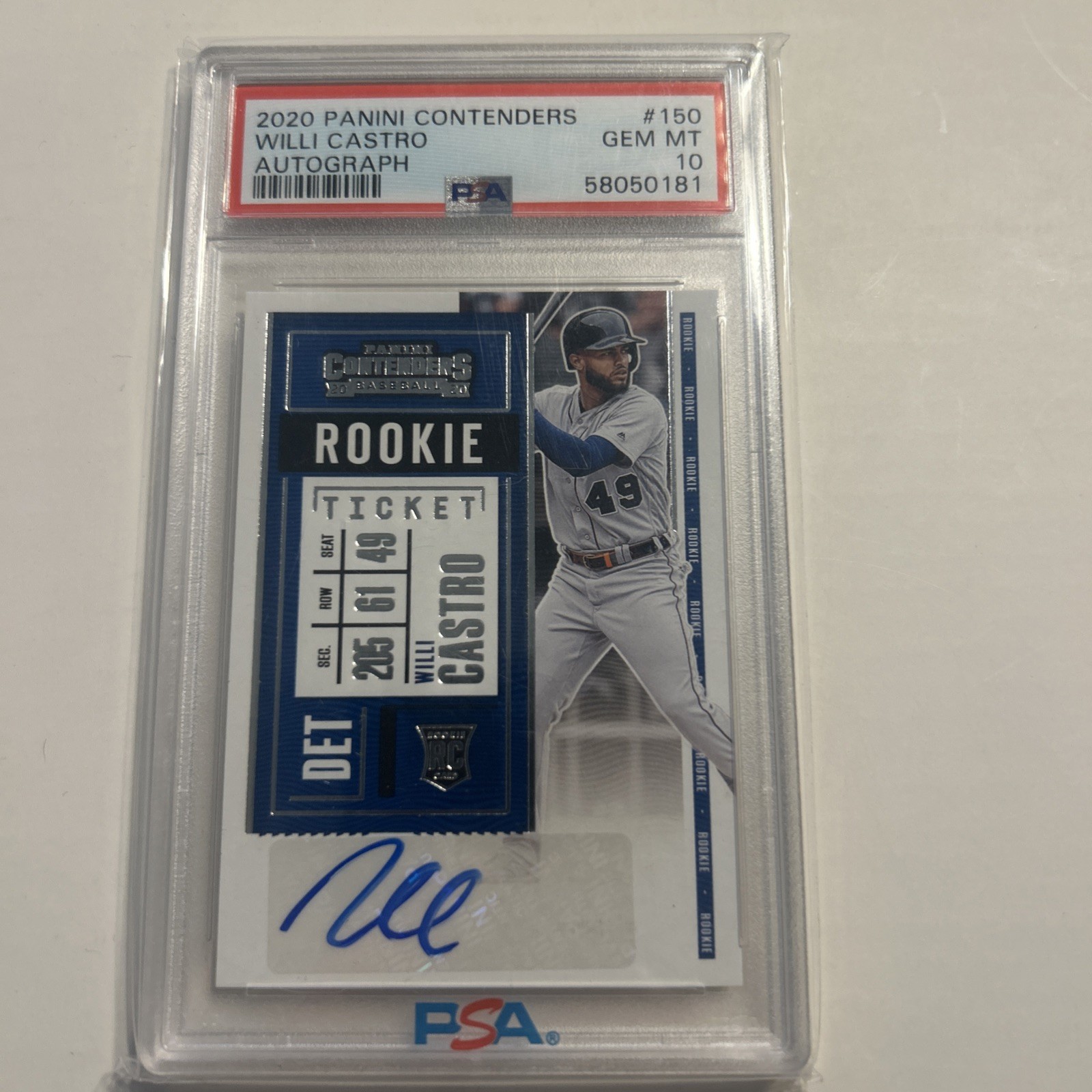 2020 Panini Contenders #150 Willi Castro Autograph PSA 10