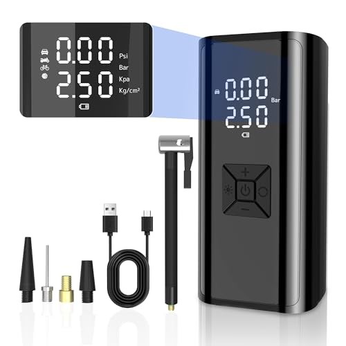 Portable Air Pump for Car Tires with Digital Pressure Gauge,