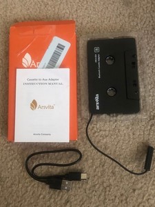 Arsvita Bluetooth Cassette Adapter ABCA-02B Black for Compact Audio Cassettes