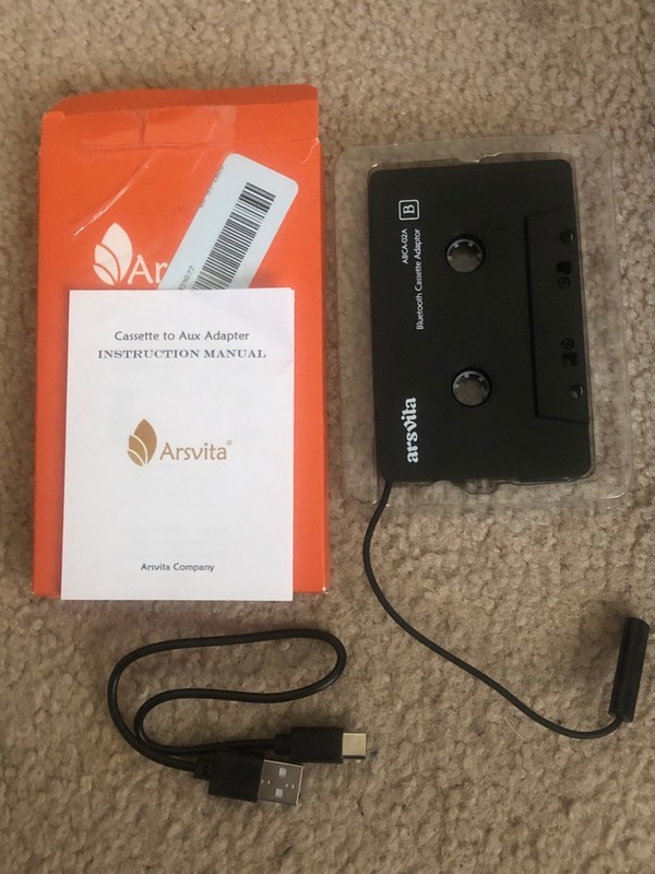 Arsvita Bluetooth Cassette Adapter ABCA-02B Black for Compact Audio Cassettes