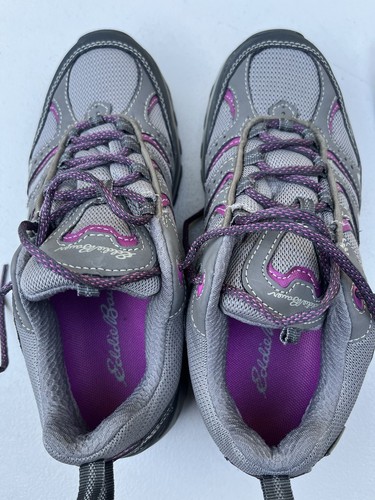 Scarpe da trekking Eddie Bauer Lukla basse grigie bacche impermeabili Vibram da donna taglia 7,5 - Foto 2 di 8