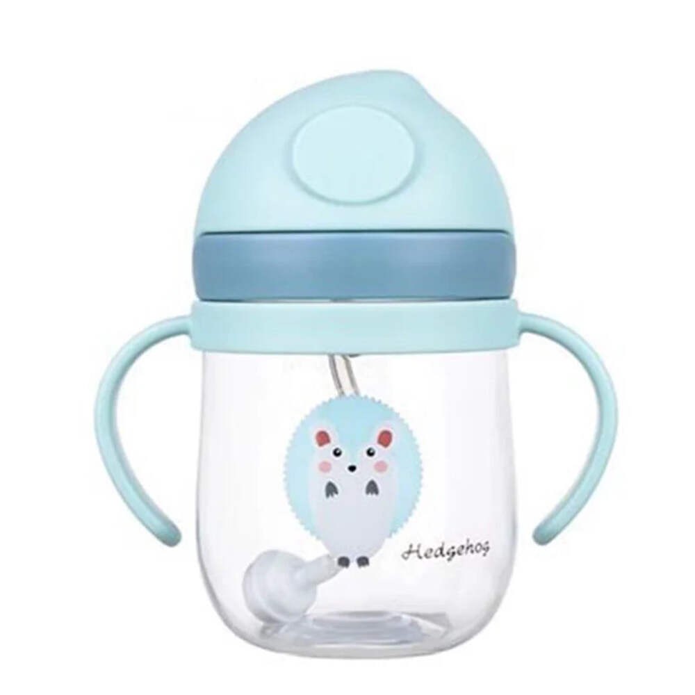 250ml Kids Sippy Cup with Straw Leakproof Baby Feeding Bottl