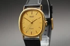 [Near MINT] Vintage SEIKO Dolce 6030-5410 28mm Gold Dial  Quartz Men's Watch