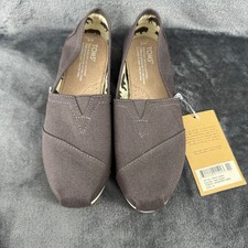 NWT Toms Alpargartas Classic Canvas Grey Gray Ash Slip On Shoe 001001B07 Size 6