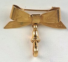 Antique Victorian Brooch/Watch Hold 9ct  gold clip,RG Bow, 4.4gram 3.8cm