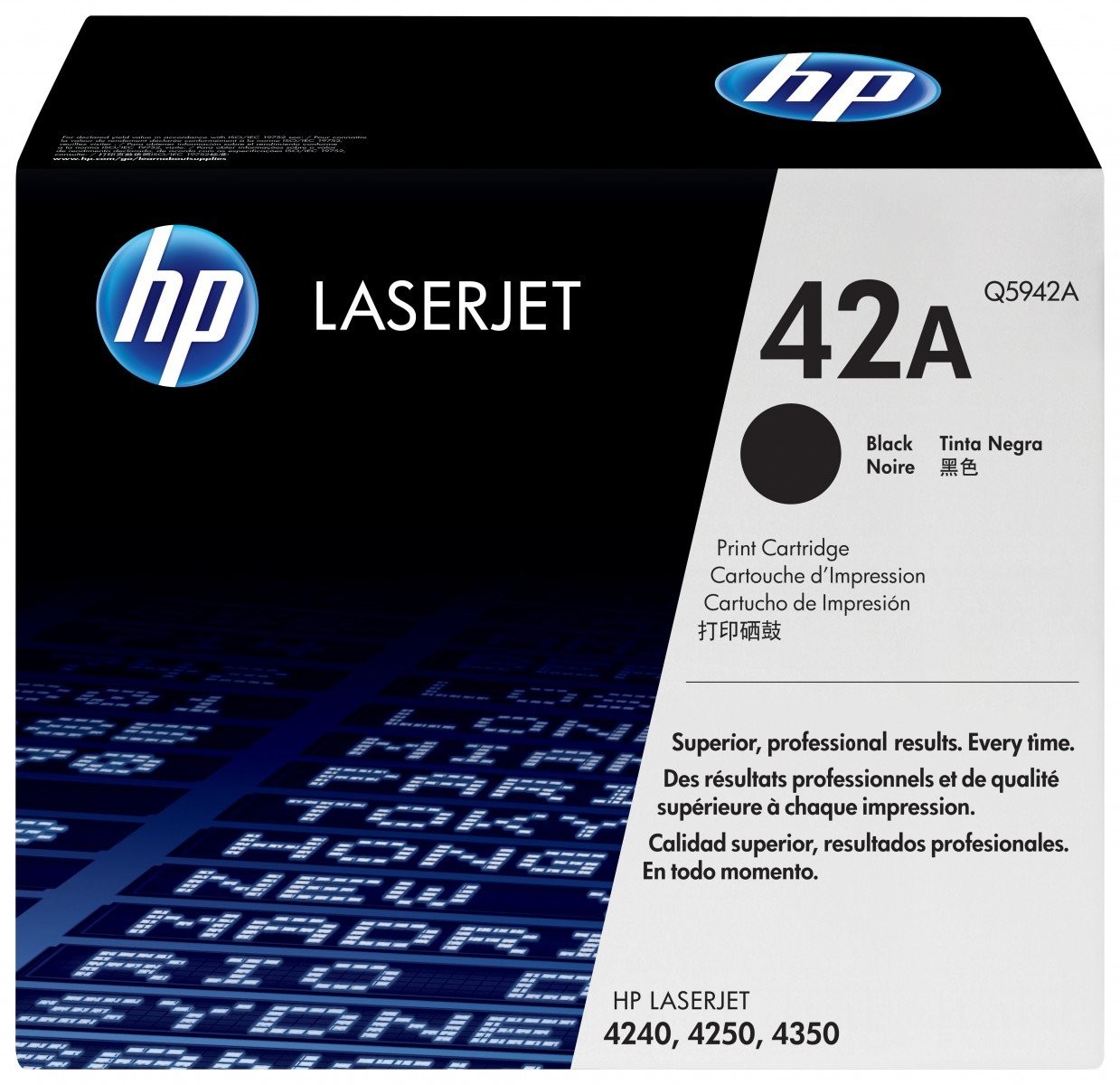 Toner HP LaserJet 42A Noir Q5942A de grande capacité pour imprimante de bureau
